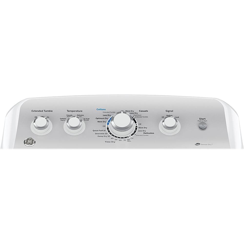 GE - 7.2 Cu. Ft. 4-Cycle Electric Dryer - White on white/silver - Alt_View_Standard_11