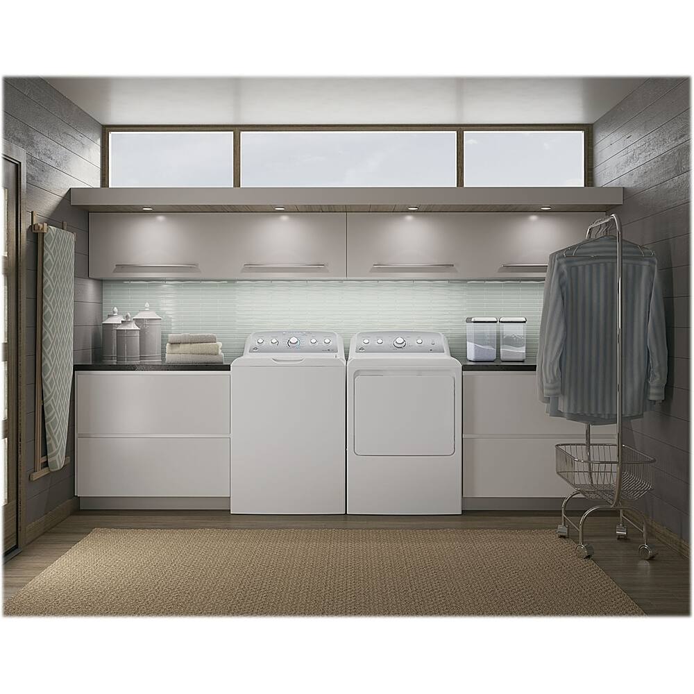 GE - 7.2 Cu. Ft. 4-Cycle Electric Dryer - White on white/silver - Alt_View_Standard_12