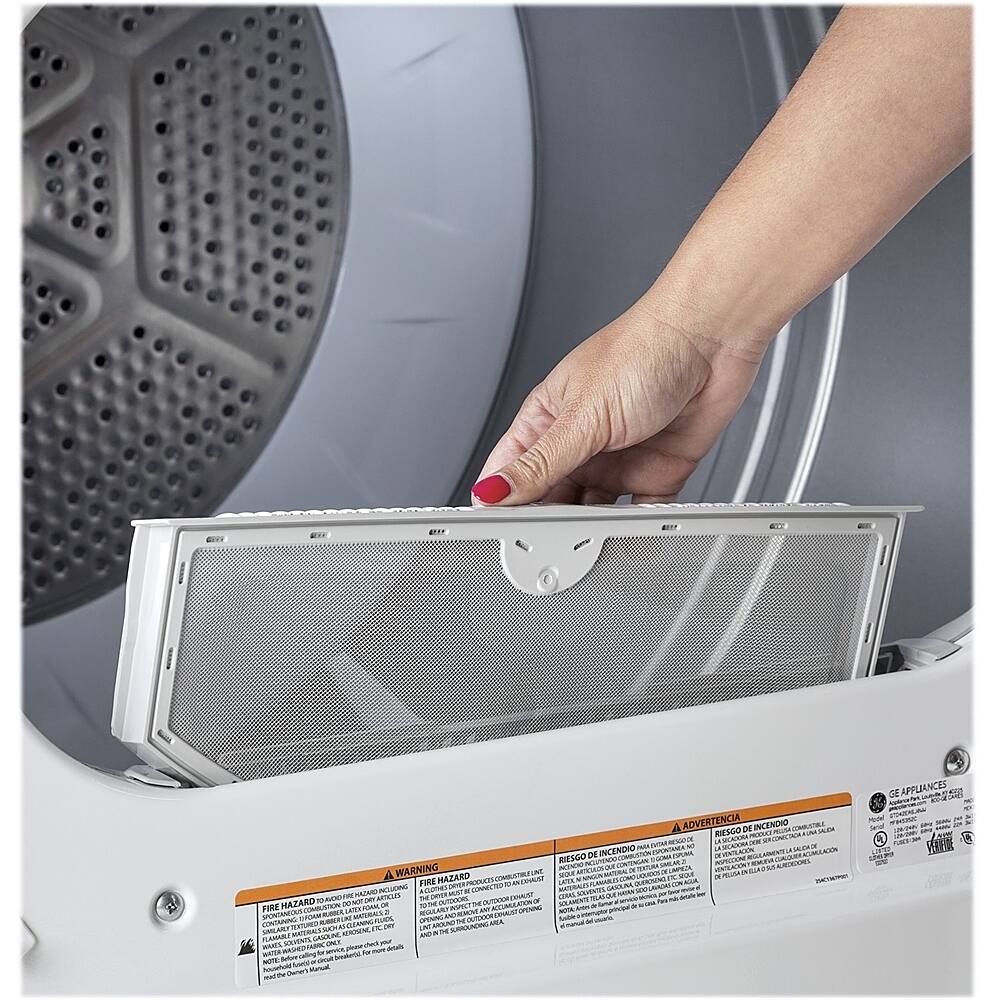 GE - 7.2 Cu. Ft. 4-Cycle Electric Dryer - White on white/silver - Alt_View_Standard_13