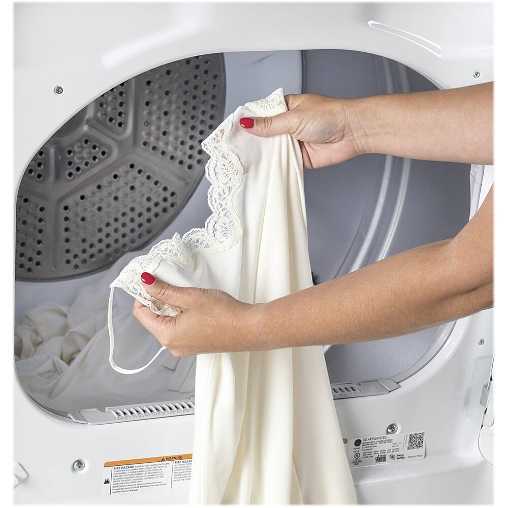 GE - 7.2 Cu. Ft. 4-Cycle Electric Dryer - White on white/silver - Alt_View_Standard_14
