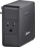 Rocketfish - 2-Outlet Wall Tap Surge Protector - Black