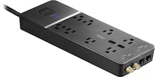 Rocketfish - 8-Outlet/2-USB Surge Protector Strip - Black