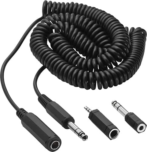 Insignia™ - 20' Headphone Extension Cable and Adapter Kit - Black