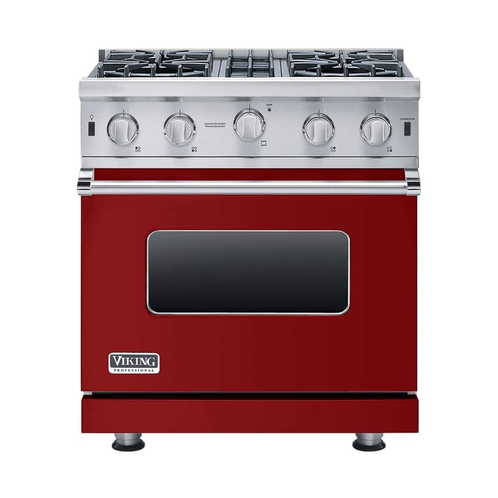 Viking - 4.0 Cu. Ft. Freestanding Gas Convection Range - Apple red - Front_Zoom