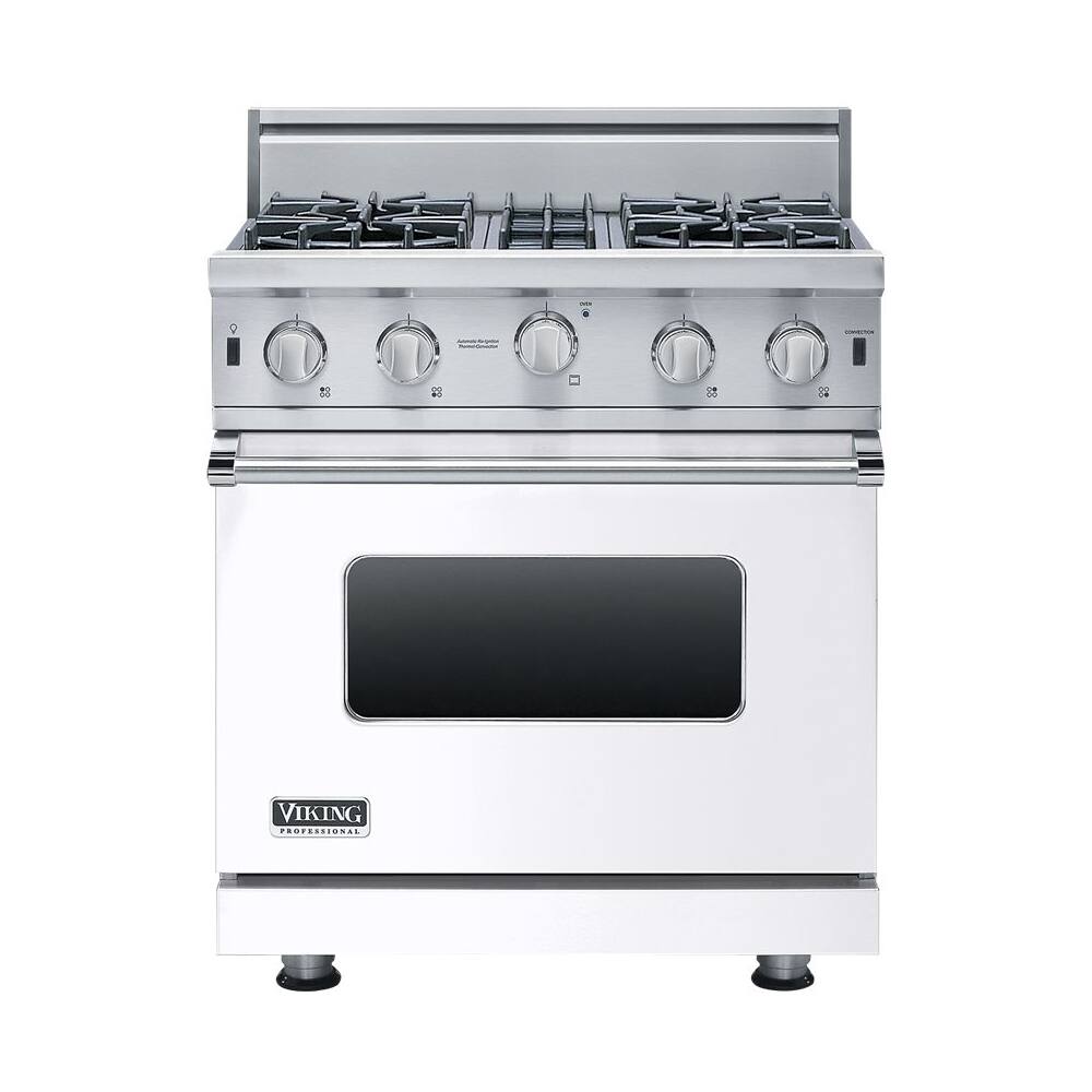 Viking - 4.0 Cu. Ft. Freestanding Gas Convection Range - White - Front_Zoom