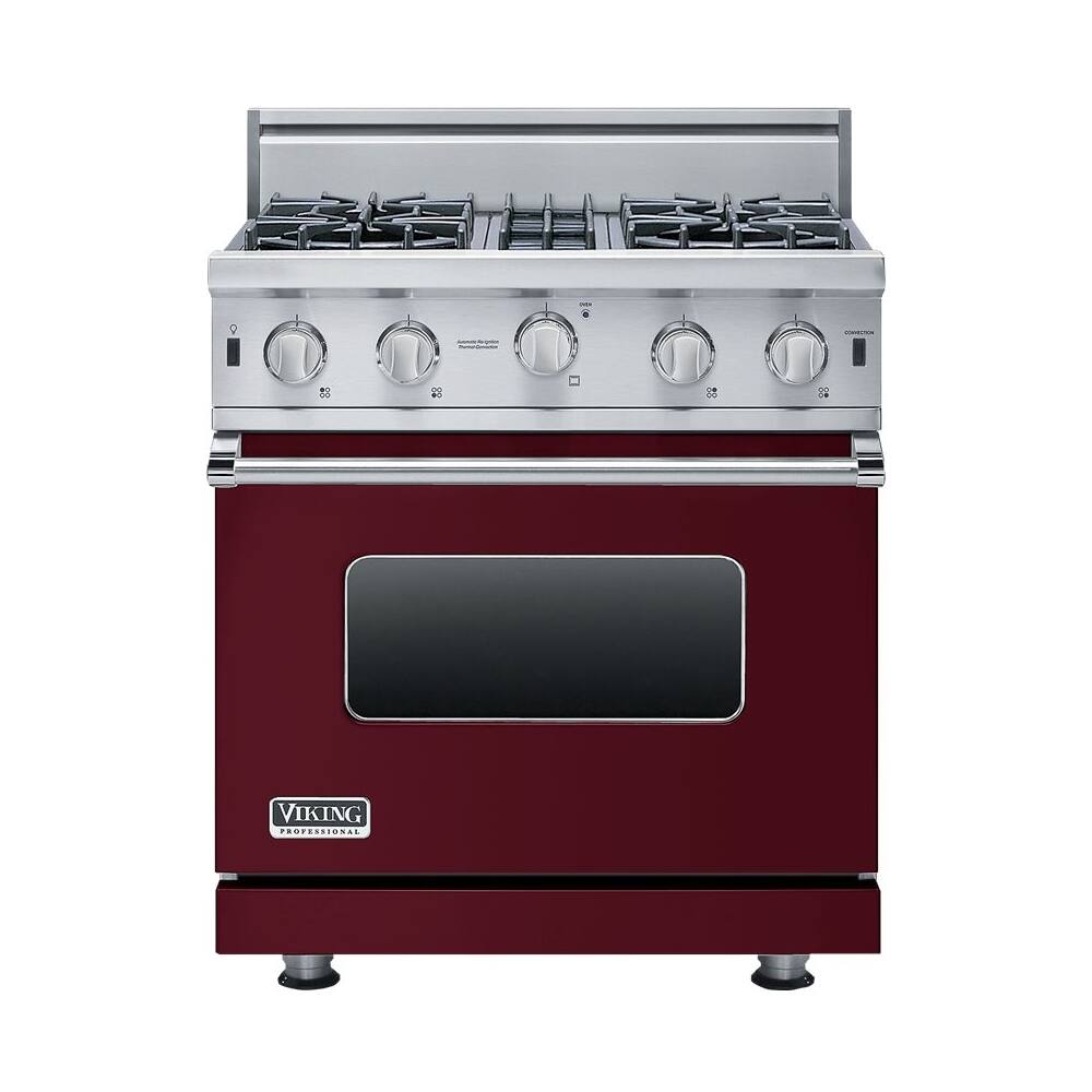 Viking - 4.0 Cu. Ft. Freestanding Gas Convection Range - Burgundy - Front_Standard