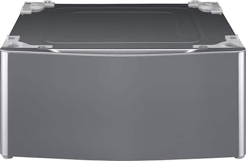 LG - Laundry Pedestal with Storage Drawer - Graphite Steel - Front_Standard
