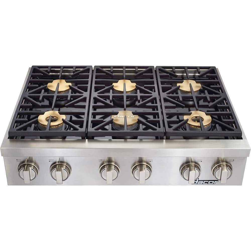 Dacor - Discovery 36" Built-In Gas Cooktop - Stainless steel - Front_Zoom