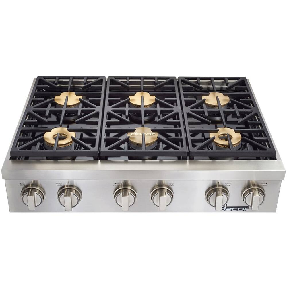 Dacor - Discovery 36" Gas Cooktop - Stainless steel - Front_Standard