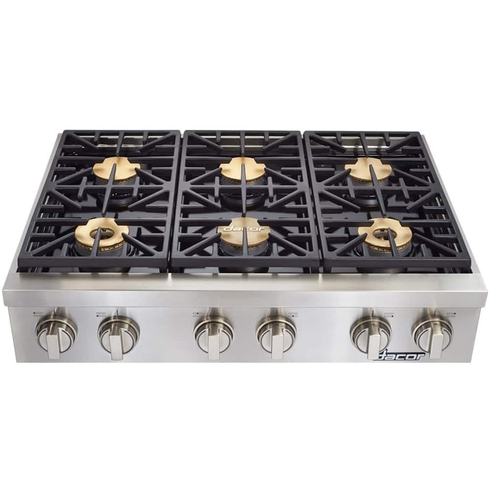 Dacor - Discovery 36" Gas Cooktop - Stainless steel - Front_Zoom
