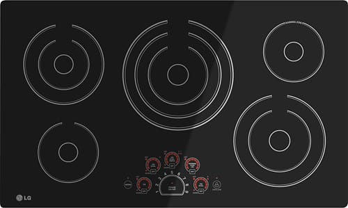 LG - 36" Built-In Electric Cooktop - Black - Front_Standard