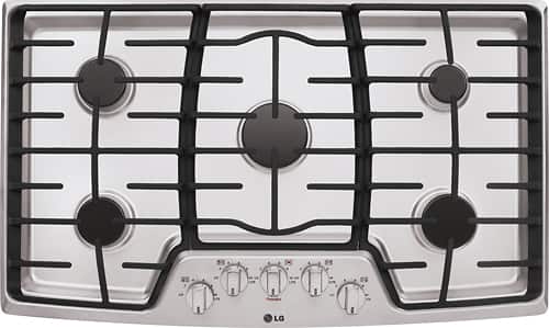 LG - 36" Gas Cooktop - Stainless steel - Front_Standard