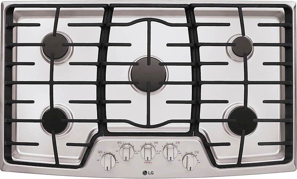 LG - 36" Gas Cooktop - Stainless steel - Front_Zoom