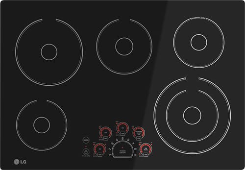 LG - 30" Built-In Electric Cooktop - Black - Front_Standard