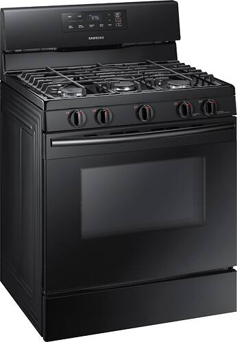 Samsung - 5.8 Cu. Ft. Freestanding Gas Range - Black - Angle_Standard