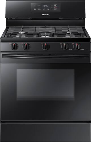 Samsung - 5.8 Cu. Ft. Freestanding Gas Range - Black - Front_Standard
