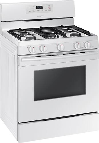 Samsung - 5.8 Cu. Ft. Freestanding Gas Range - White - Angle_Standard