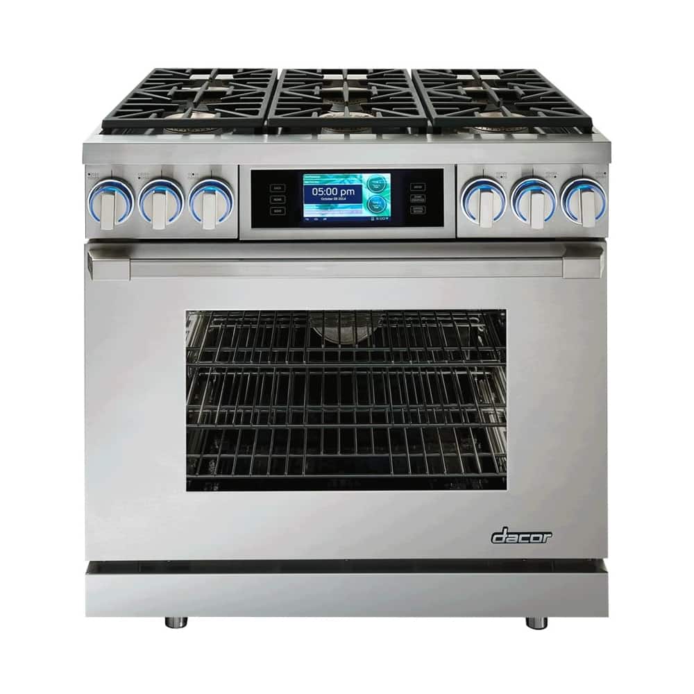 Dacor - 5.2 Cu. Ft. Self-Cleaning Freestanding Dual Fuel Convection Range - Stainless steel - Front_Standard