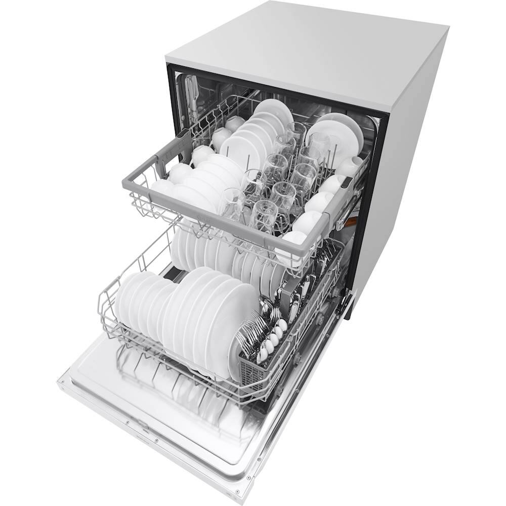 LG - 24" Front Control Built-In Dishwasher with Stainless Steel Tub - White - Alt_View_Standard_16