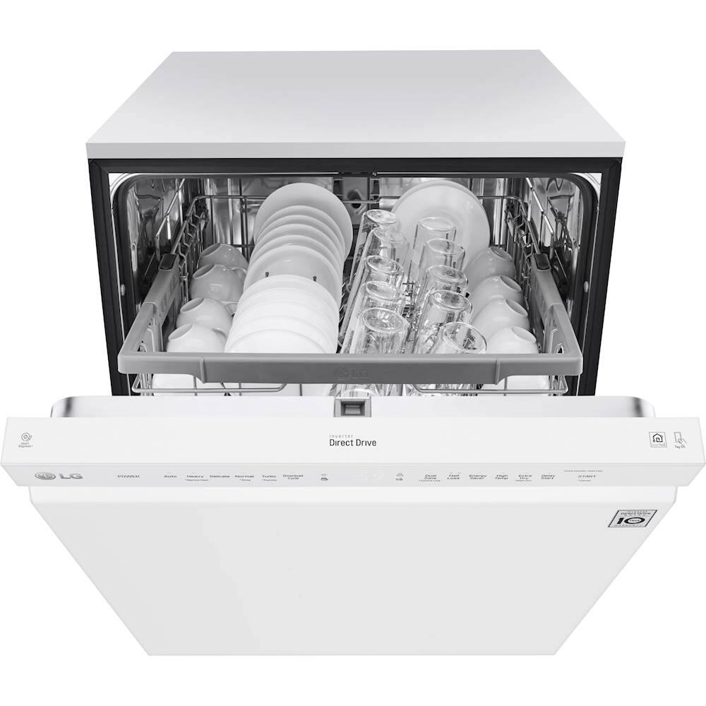 LG - 24" Front Control Built-In Dishwasher with Stainless Steel Tub - White - Alt_View_Standard_17