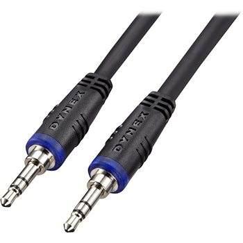 Dynex - 4' 3.5mm Flat Stereo Audio Cable - Black