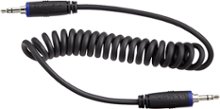 Dynex - 4' 3.5mm Coiled Stereo Audio Cable - Black