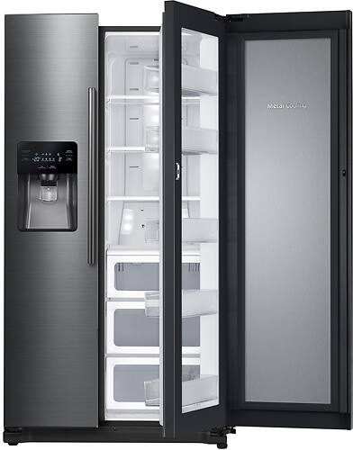 Samsung - 24.7 Cu. Ft. Side-by-Side Refrigerator with Food ShowCase and Thru-the-Door Ice and Water - Fingerprint Resistant Black Stainless Steel - Alt_View_Standard_12