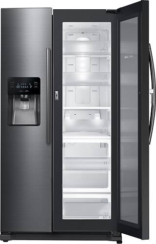 Samsung - 24.7 Cu. Ft. Side-by-Side Refrigerator with Food ShowCase and Thru-the-Door Ice and Water - Fingerprint Resistant Black Stainless Steel - Alt_View_Standard_14