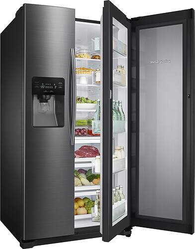 Samsung - 24.7 Cu. Ft. Side-by-Side Refrigerator with Food ShowCase and Thru-the-Door Ice and Water - Fingerprint Resistant Black Stainless Steel - Alt_View_Standard_17