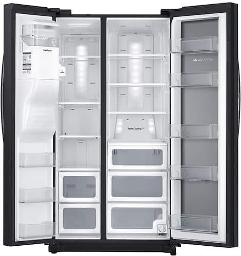 Samsung - 24.7 Cu. Ft. Side-by-Side Refrigerator with Food ShowCase and Thru-the-Door Ice and Water - Fingerprint Resistant Black Stainless Steel - Alt_View_Standard_2