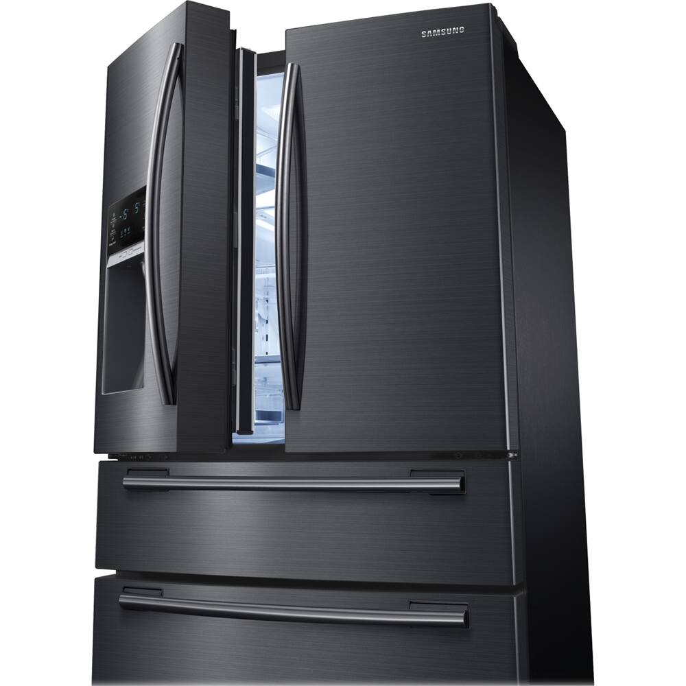 Samsung - 24.73 Cu. Ft. 4-Door Flex French Door Refrigerator - Fingerprint Resistant Black Stainless Steel - Alt_View_Standard_11