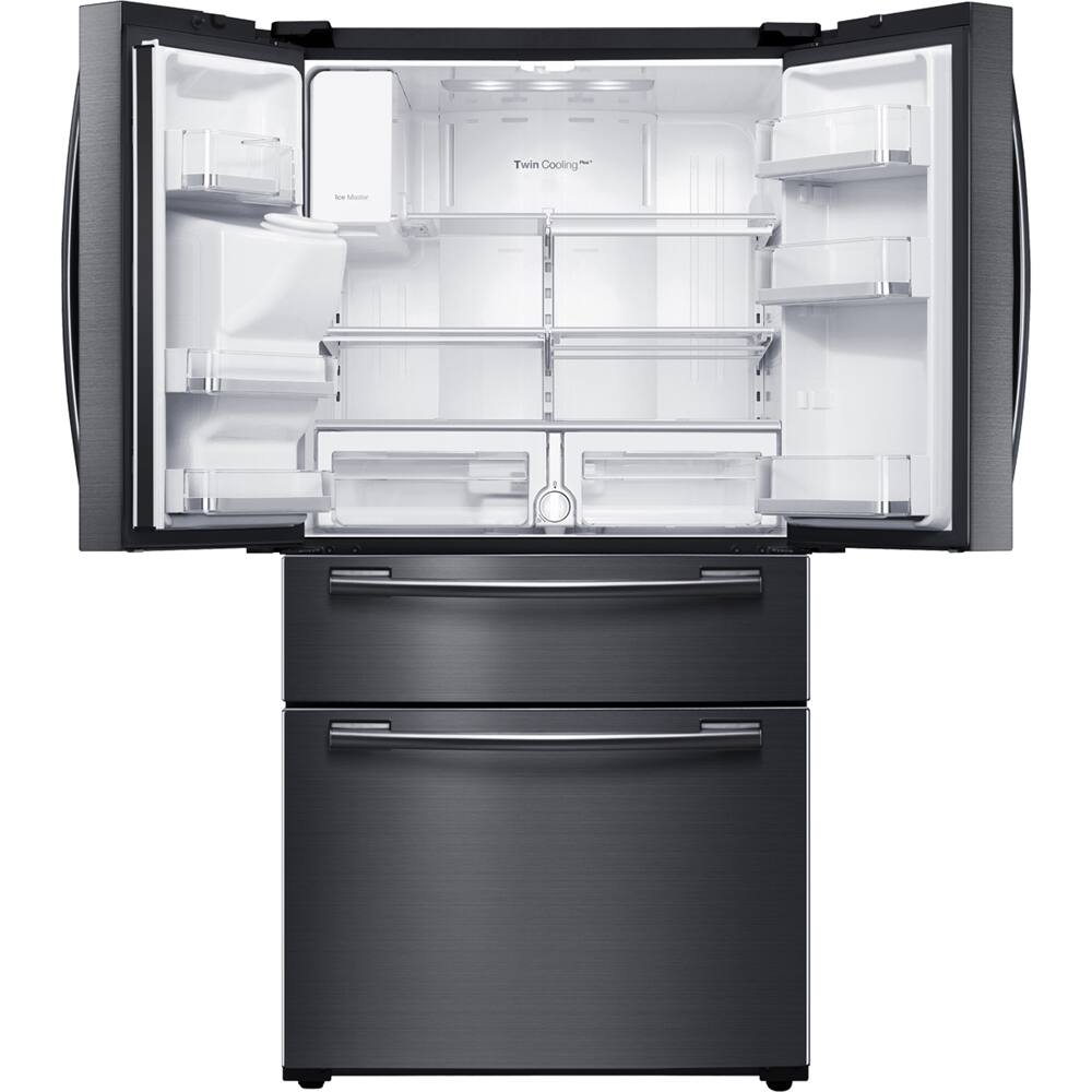 Samsung - 24.73 Cu. Ft. 4-Door Flex French Door Refrigerator - Fingerprint Resistant Black Stainless Steel - Alt_View_Standard_1