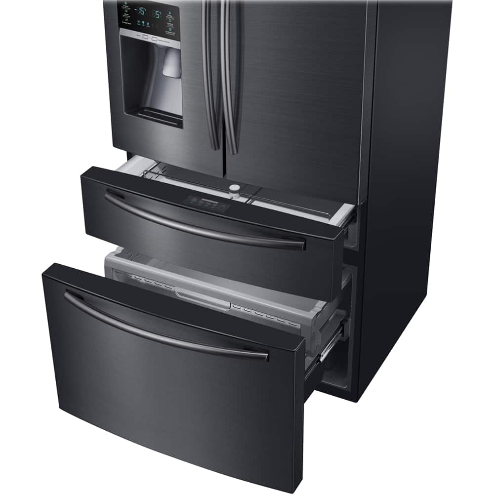 Samsung - 24.73 Cu. Ft. 4-Door Flex French Door Refrigerator - Fingerprint Resistant Black Stainless Steel - Alt_View_Standard_4