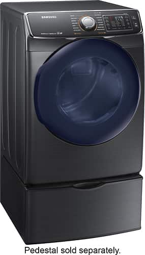 Samsung - 7.5 Cu. Ft. 14-Cycle Gas Dryer with Steam - Fingerprint Resistant Black Stainless Steel - Angle_Standard