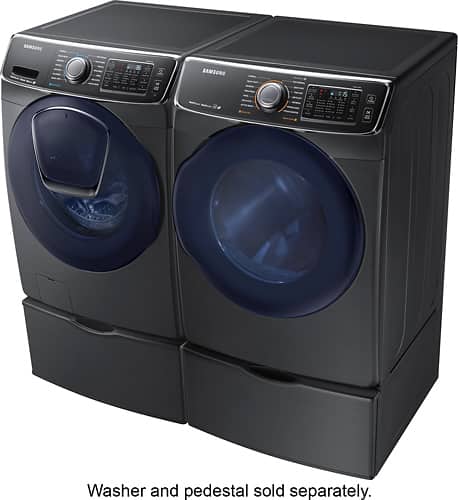 Samsung - 7.5 Cu. Ft. 14-Cycle Gas Dryer with Steam - Fingerprint Resistant Black Stainless Steel - Alt_View_Standard_12