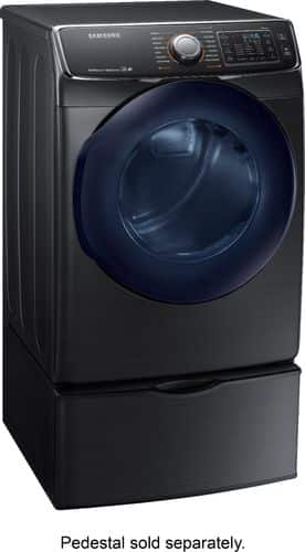 Samsung - 7.5 Cu. Ft. 14-Cycle Gas Dryer with Steam - Fingerprint Resistant Black Stainless Steel - Angle_Standard