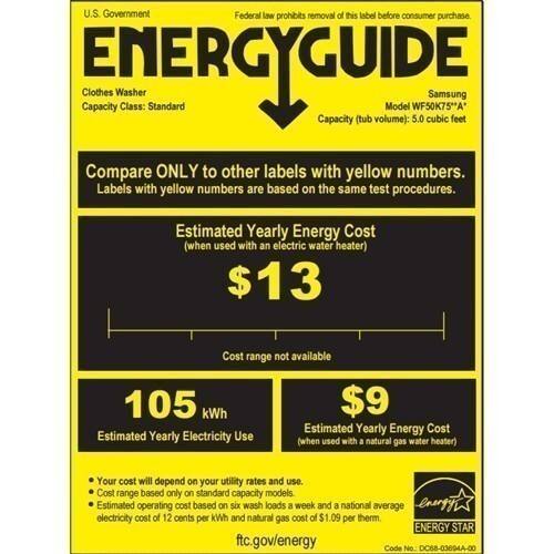 Samsung - 5.0 Cu. Ft. 14-Cycle Addwash High-Efficiency Front-Loading Washer with Steam - Fingerprint Resistant Black Stainless Steel - Energy_Guide