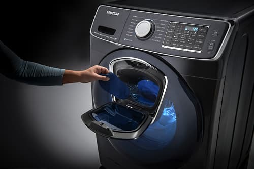 Samsung - 5.0 Cu. Ft. 14-Cycle Addwash High-Efficiency Front-Loading Washer with Steam - Fingerprint Resistant Black Stainless Steel - Alt_View_Standard_15