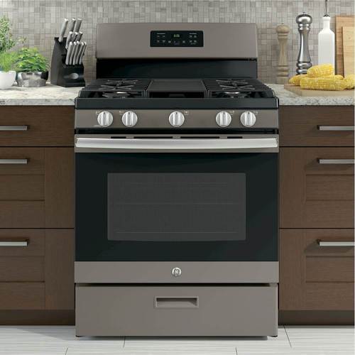 GE - 5.0 Cu. Ft. Freestanding Gas Range - Slate - Alt_View_Standard_15