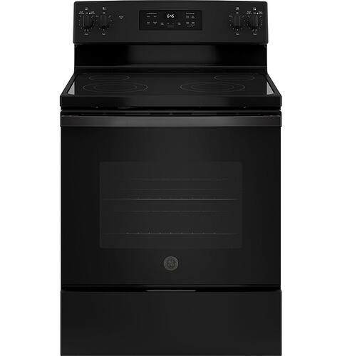 GE - 5.3 Cu. Ft. Self-Cleaning Freestanding Electric Range - Black - Front_Standard
