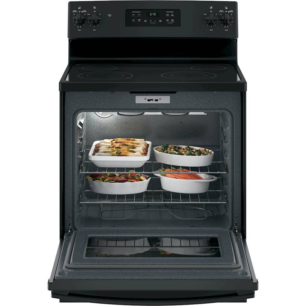 GE - 5.3 Cu. Ft. Self-Cleaning Freestanding Electric Range - Black - Alt_View_Standard_2