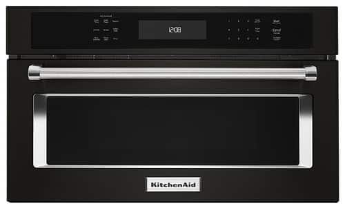 KitchenAid - 1.4 Cu. Ft. Built-In Microwave - Black stainless steel - Front_Standard