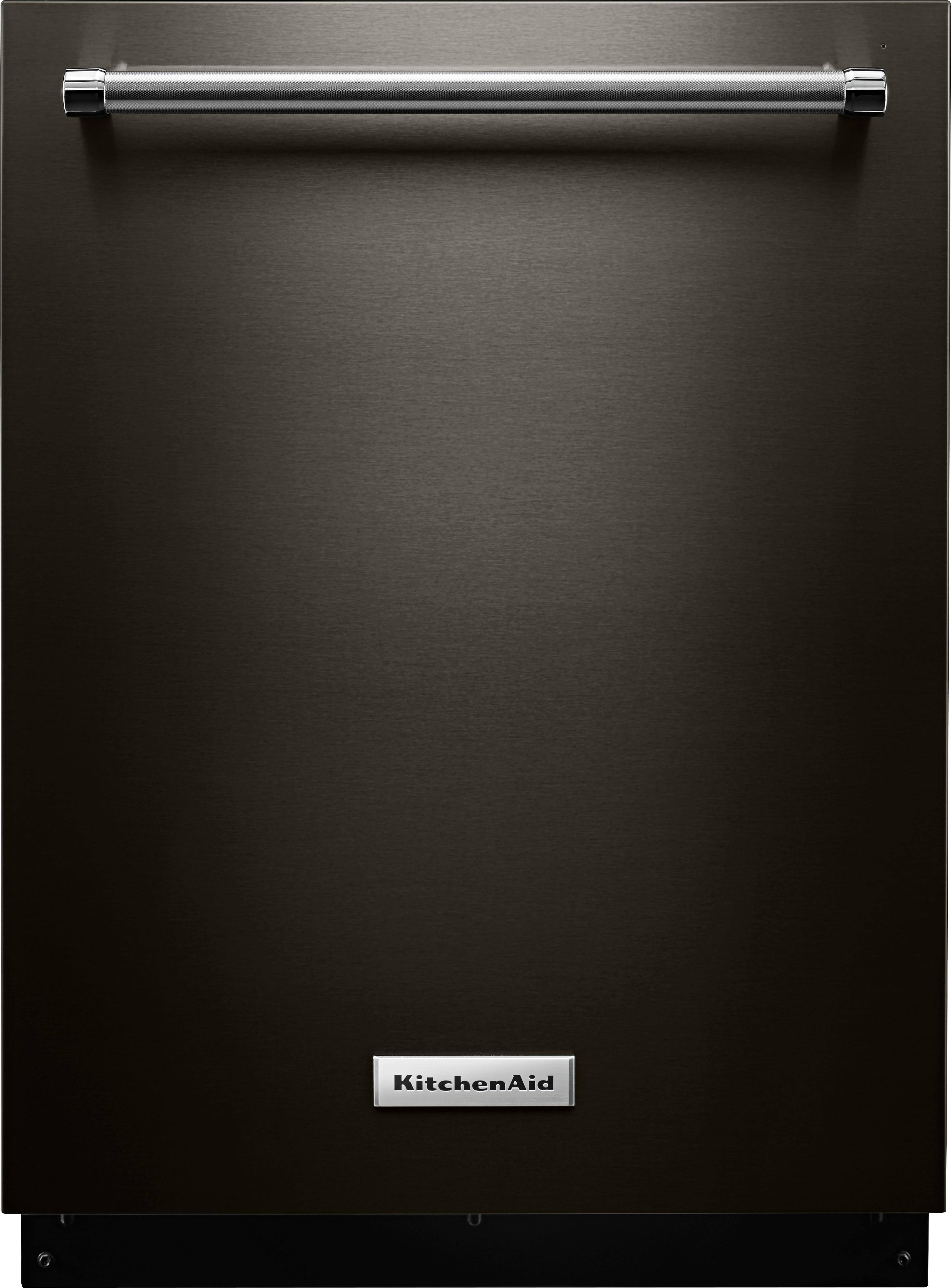 KitchenAid - 24" Top Control Tall Tub Built-In Dishwasher with Stainless Steel Tub - Black stainless steel - Front_Zoom