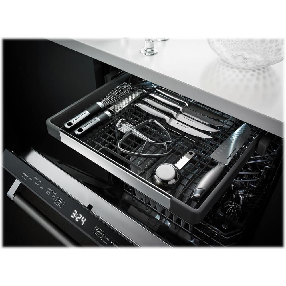 KitchenAid - 24" Top Control Tall Tub Built-In Dishwasher with Stainless Steel Tub - Black stainless steel - Alt_View_Standard_16