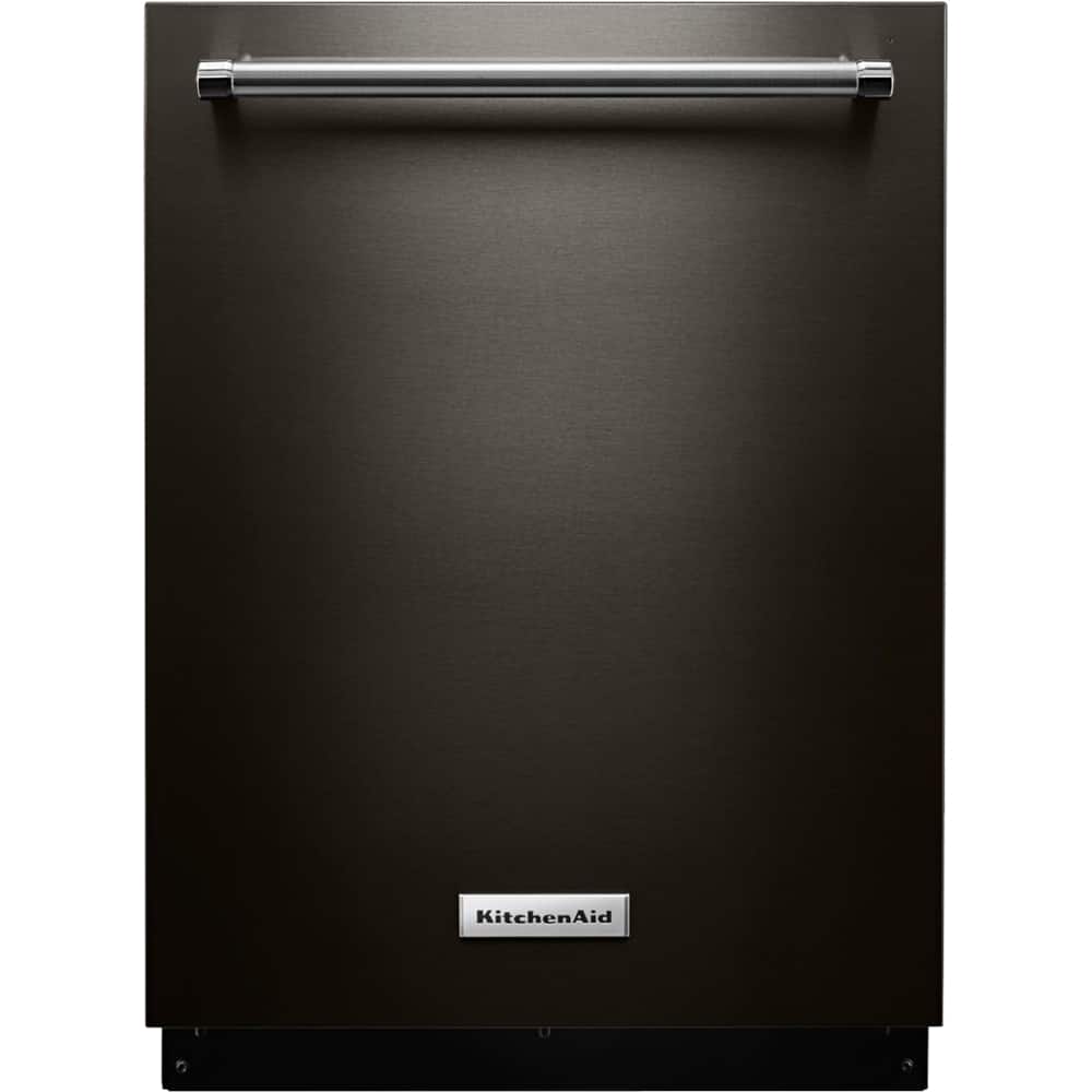 KitchenAid - 24" Top Control Tall Tub Built-In Dishwasher with Stainless Steel Tub - Black stainless steel - Front_Zoom