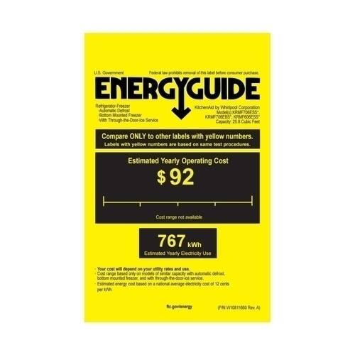 KitchenAid - 25.8 Cu. Ft. 5-Door French Door Refrigerator - Black stainless steel - Energy_Guide