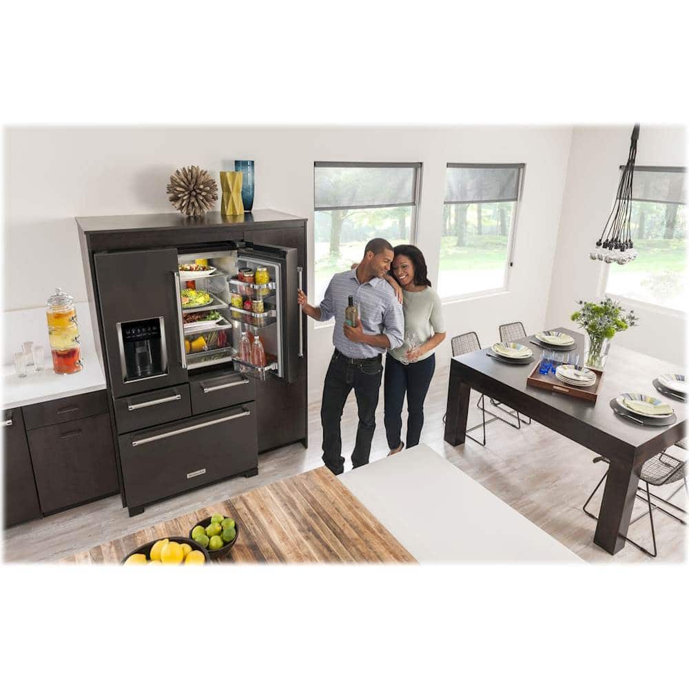 KitchenAid - 25.8 Cu. Ft. 5-Door French Door Refrigerator - Black stainless steel - Alt_View_Standard_14