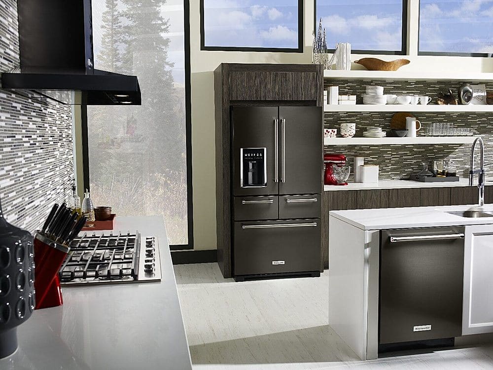 KitchenAid - 25.8 Cu. Ft. 5-Door French Door Refrigerator - Black stainless steel - Alt_View_Standard_18