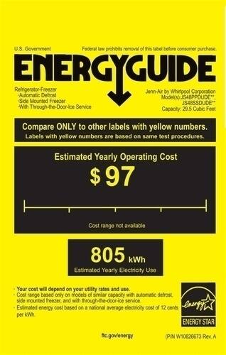 Jenn-Air - 29.5 Cu. Ft. Side-by-Side Built-In Refrigerator - Stainless steel - Energy_Guide