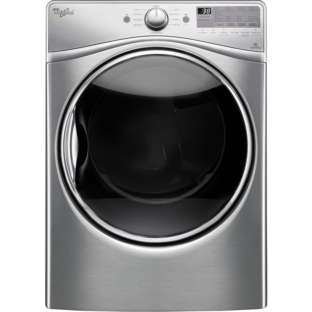 Whirlpool - 7.4 Cu. Ft. 10-Cycle Gas Dryer with Steam - Diamond steel - Front_Zoom